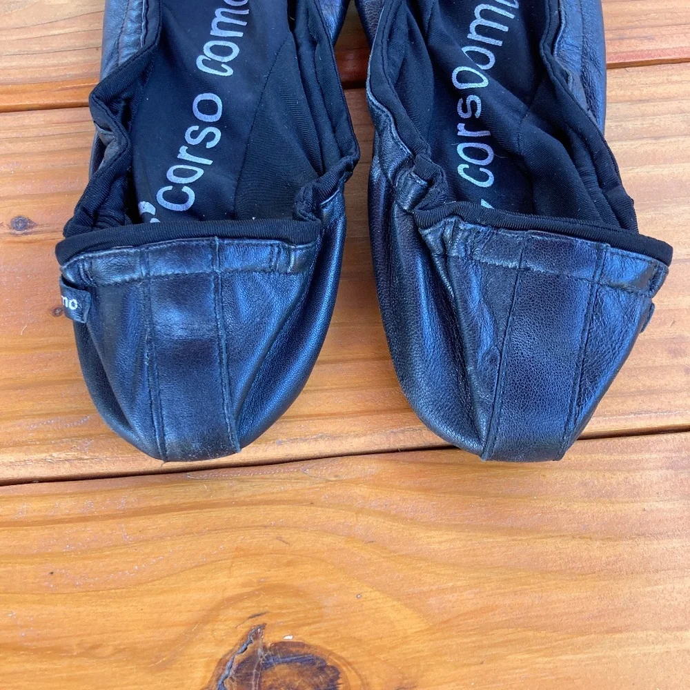 Corso Como Black Leather Ballasox, Possible Size 8-9, Foldable